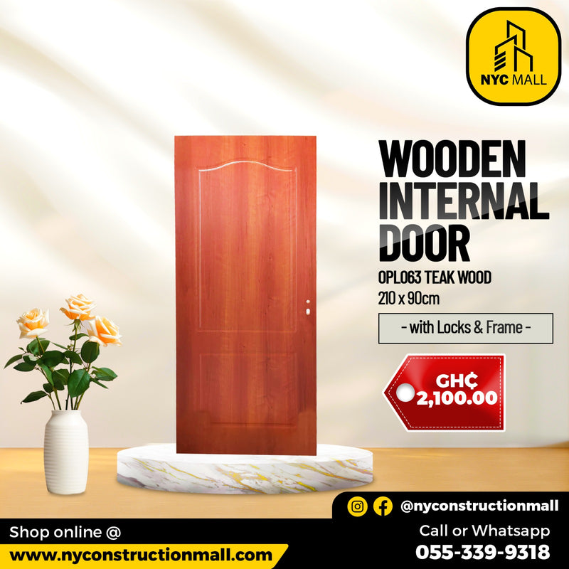 OPL063 WOODEN INTERNAL DOOR - TEAK WOOD