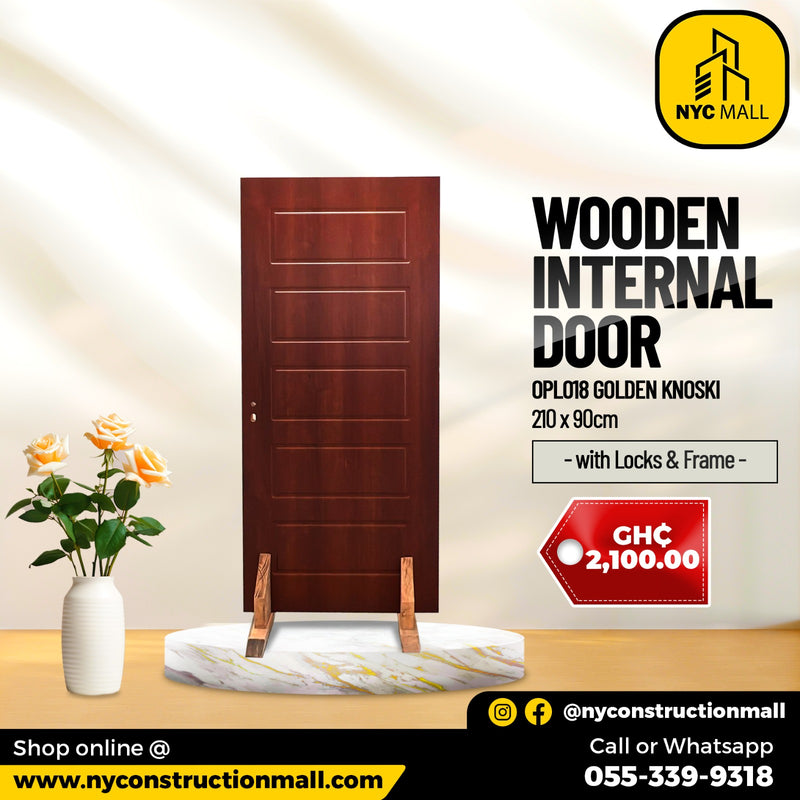 OPL018 WOODEN INTERNAL DOOR - GOLDEN KNOSKI