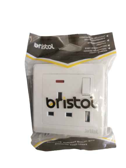 BRISTOL 13A Single Socket (3*3)With USB